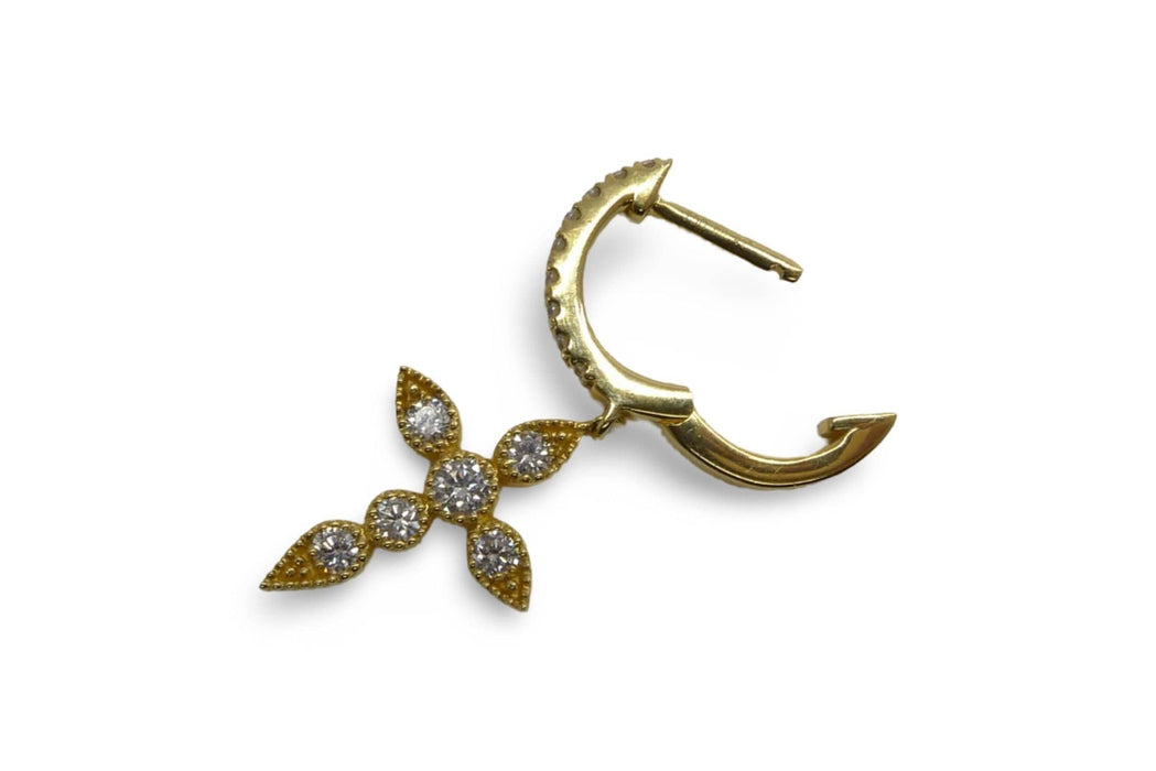 Boucles d'oreilles Boucles d'oreilles or pendentif croix 0,41 ct 58 Facettes 00017901