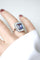 Bague Marguerite Art Déco saphir de Ceylan 3,90 cts et diamants