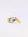 Bague 54 Bague Art Nouveau trilogie or jaune saphir diamants 58 Facettes 1076.2