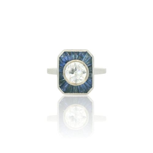 Bague 52 Bague calibrée en diamant et saphir 58 Facettes