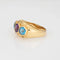 Bague 53 Bague vintage en or jaune avec améthyste et topaze bleue 58 Facettes G13634