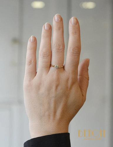 Bague 52 Solitaire Vintage Diamant Or Jaune 58 Facettes A10368