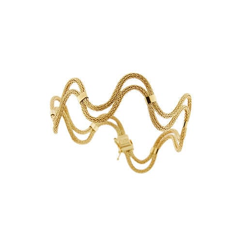 Bracelet vague en or jaune