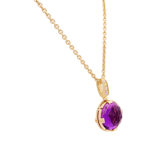 Collier Collier Bulgari, "Parentesi Cocktail", or rose, améthyste, diamants. 58 Facettes 34131