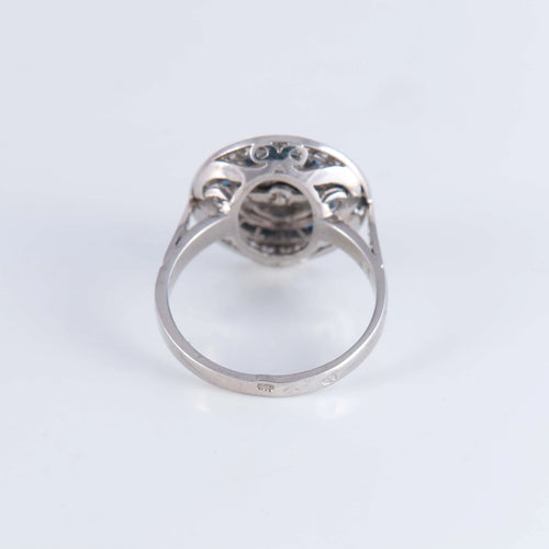 Bague 57 Bague Style Art Déco Diamants Saphirs 58 Facettes AB140