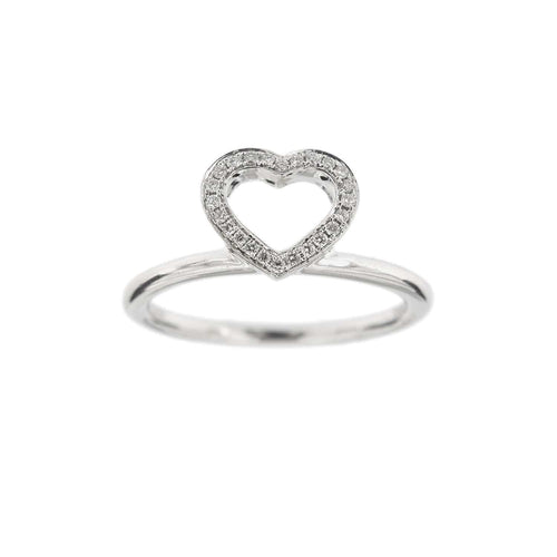 Bague 54 Bague cœur Or blanc Diamants 58 Facettes 23750