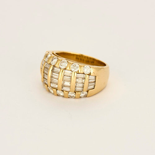 Bague 53 Bague bandeau or jaune et diamants 58 Facettes CRE0041X4