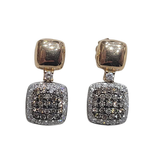 Boucles d'oreilles Boucles d'oreilles en or rose et or blanc 18 carats serties de diamants 58 Facettes Pe817