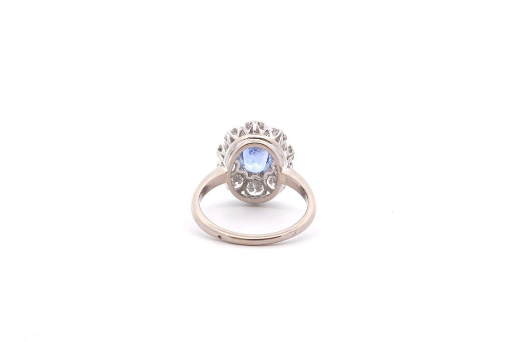 Bague 55 Bague vintage saphir de Ceylan diamants 58 Facettes 26134-26028