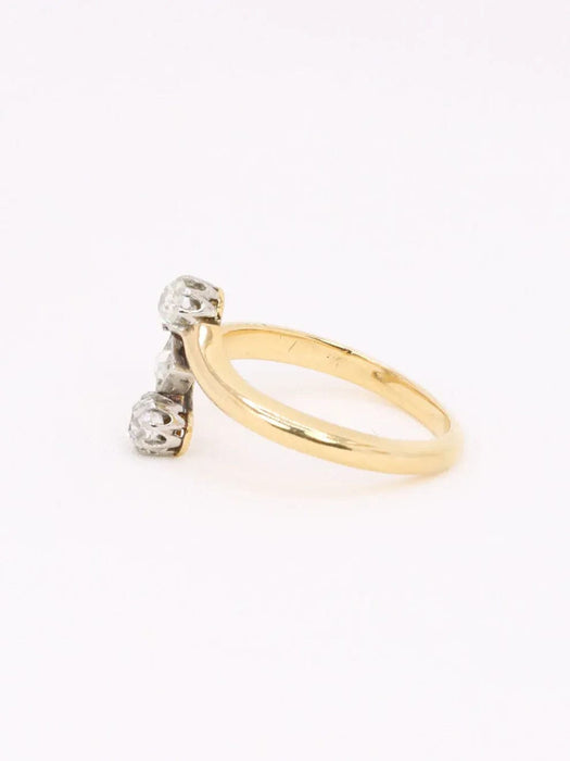 Bague 52 Bague toi et moi or jaune diamants 58 Facettes J608