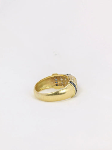 Bague 54 Bague jonc vintage or diamants saphirs calibrés 58 Facettes J178