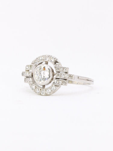 Bague 51 Bague Art Deco diamants platine 58 Facettes 1143