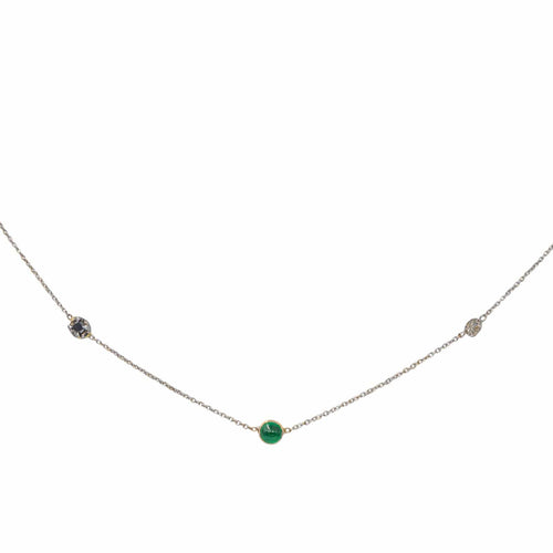 Collier Collier Or blanc Chrysoprase 58 Facettes 3028341CN