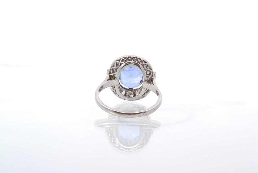 Bague 49 Bague saphir et diamants en platine 58 Facettes 25869-DV