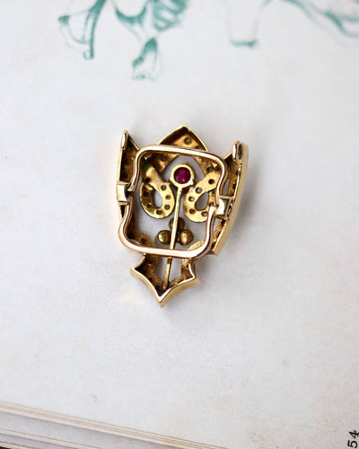 Collier Coulant de Sautoir ou Pendentif en Or jaune, Rubis et Perles 58 Facettes A11577