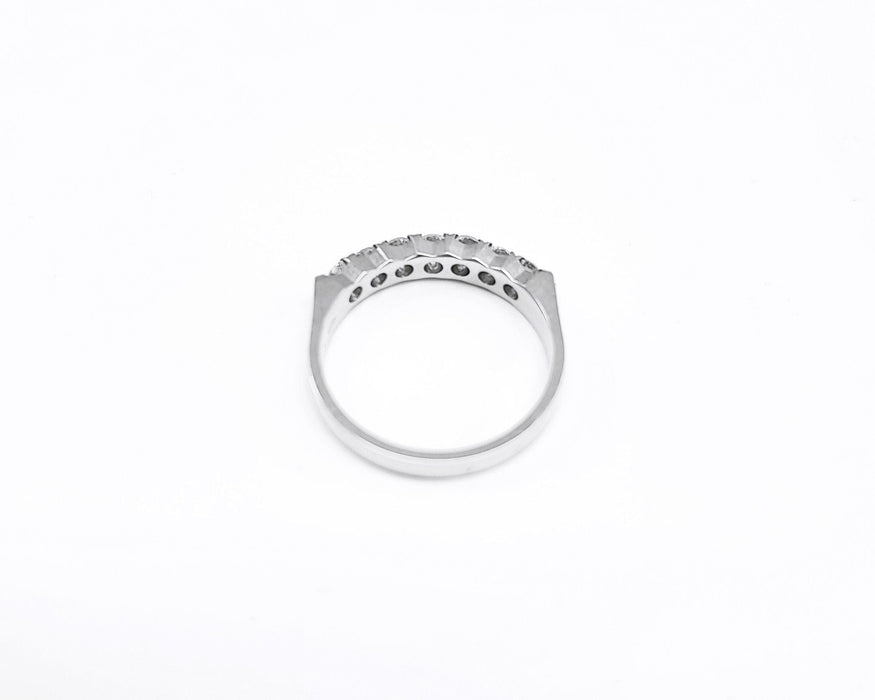 Bague 53 Demi alliance diamants or blanc 58 Facettes All;Demi.FA.17-B