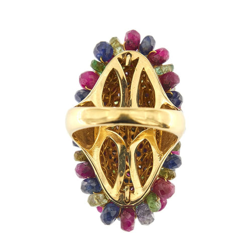 Bague 57 Bague avec rubis, saphirs et émeraudes 58 Facettes 34063