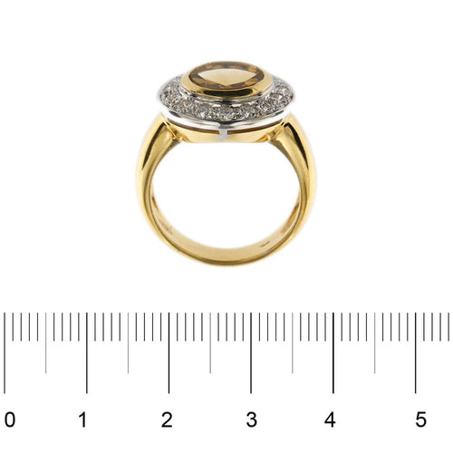 Bague 61 Bague citrine et diamants 58 Facettes 30269