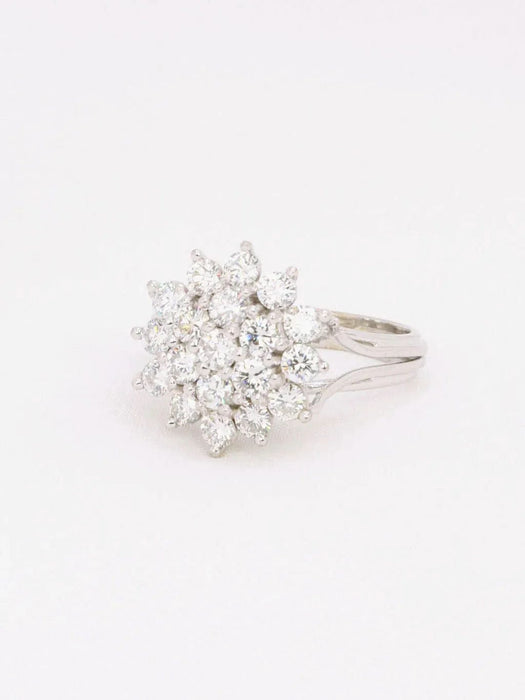 Bague 55 Bague fleur or blanc diamants 58 Facettes J602