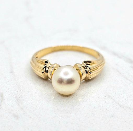 Bague 51 Bague or jaune perle 58 Facettes 683