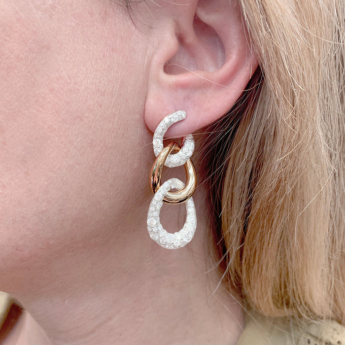 Boucles d'oreilles Pomellato, "Tango", en or rose et diamants.