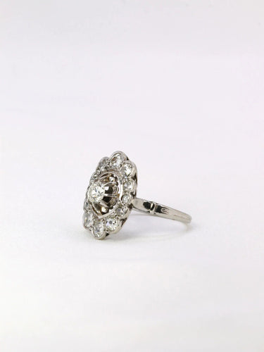 Bague 52.5 Bague marguerite Art Déco diamants 1,3 carats 58 Facettes J397