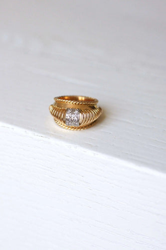 Bague 55 Bague fil vintage or rose et diamants 58 Facettes