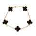 Bracelet Van Cleef & Arpels - Bracelet Vintage Alhambra 5 motifs Onyx en or jaune 58 Facettes vca-br-yg-alh-onx