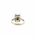 Ring 58 Pompadour Ring 18k White Gold, Platinum, Diamonds and Emerald 58 Facettes 30-GS34604