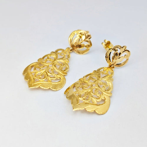 Boucles d'oreilles Paire de pendants d'oreilles en or jaune 18 carats 58 Facettes 32243