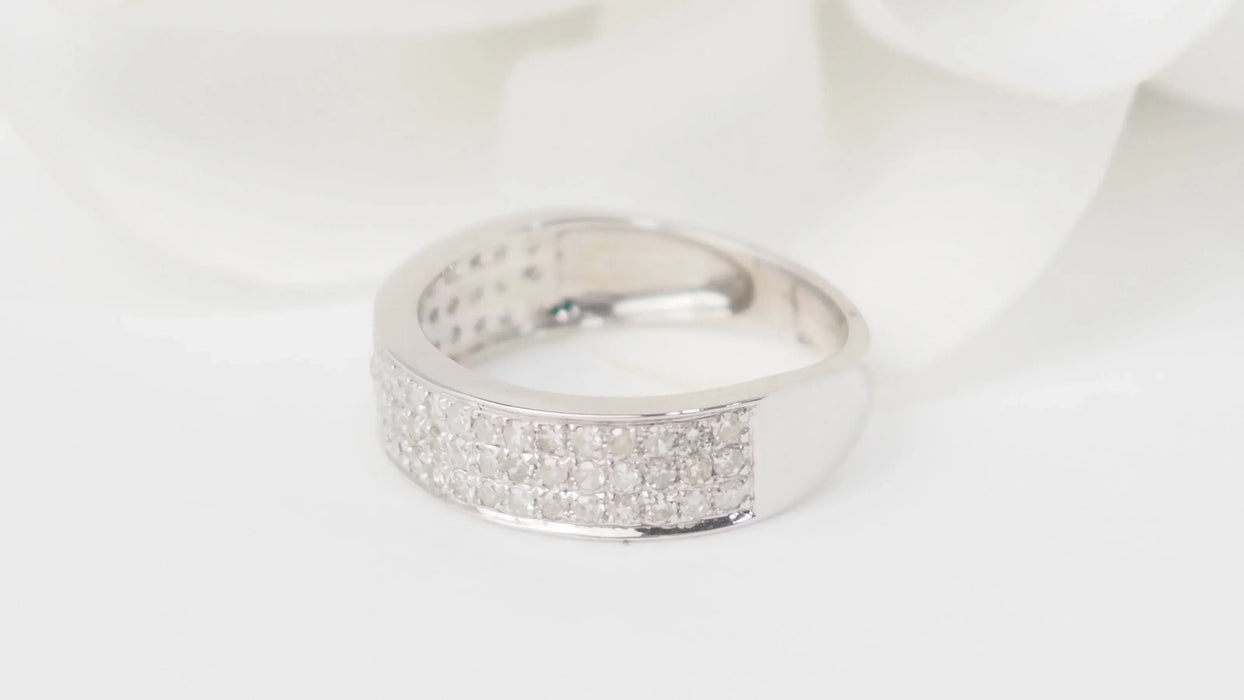 Bague or blanc diamants