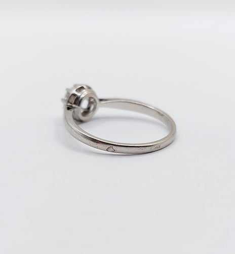 Bague solitaire art deco Platine diamant taille ancienne 0,43 carat (circa 1930)