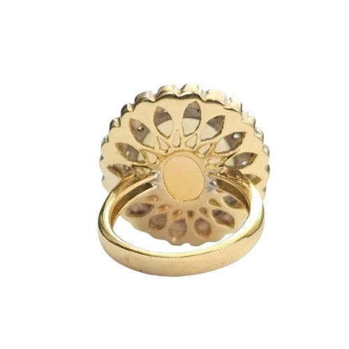 Bague en or jaune avec opale et diamants 58 Facettes