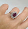 Bague 51 Bague or blanc sertie d’un rubis et diamants 58 Facettes
