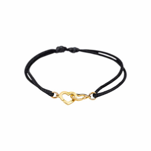 Bracelet Dinh Van Bracelet Cordon Double Cœur Or jaune 58 Facettes 5119889RV