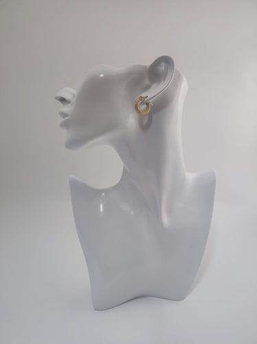 Créoles ajourées motifs treillis en or jaune 18k