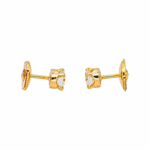 Boucles d'oreilles Boucles d'oreilles Puces Or jaune Diamant 58 Facettes 4745025CN