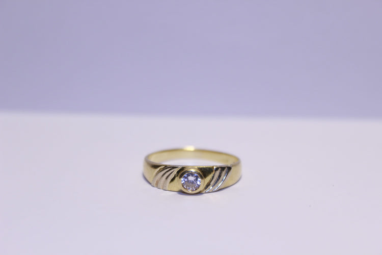 Bague 59 Bague Or, Oxyde de Zirconium 58 Facettes