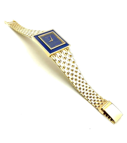 SCHLEGEL & PLANA / GAY Frères - Importante montre vintage or jaune et lapis