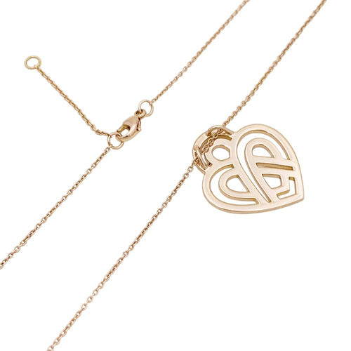 Collier Collier Poiray, "Coeur entrelacé", or rose et diamants. 58 Facettes 35035