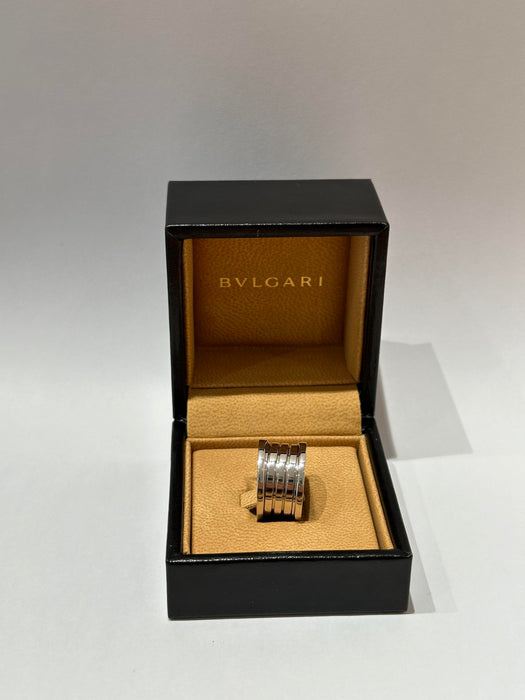 Bague 53 BULGARI - Bague B.zero1 4 bandes Or blanc 58 Facettes