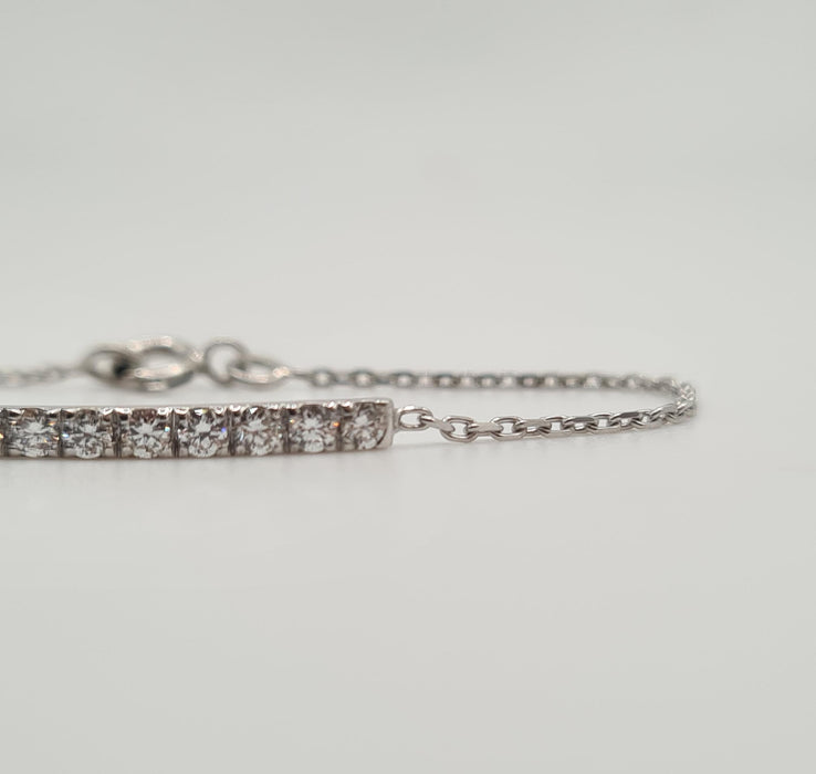 Bracelet Bracelet or blanc serti d’une barrette de diamants 58 Facettes