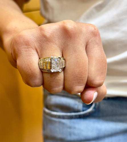 Bague 55 Bague en or 14 carats multi diamants 58 Facettes