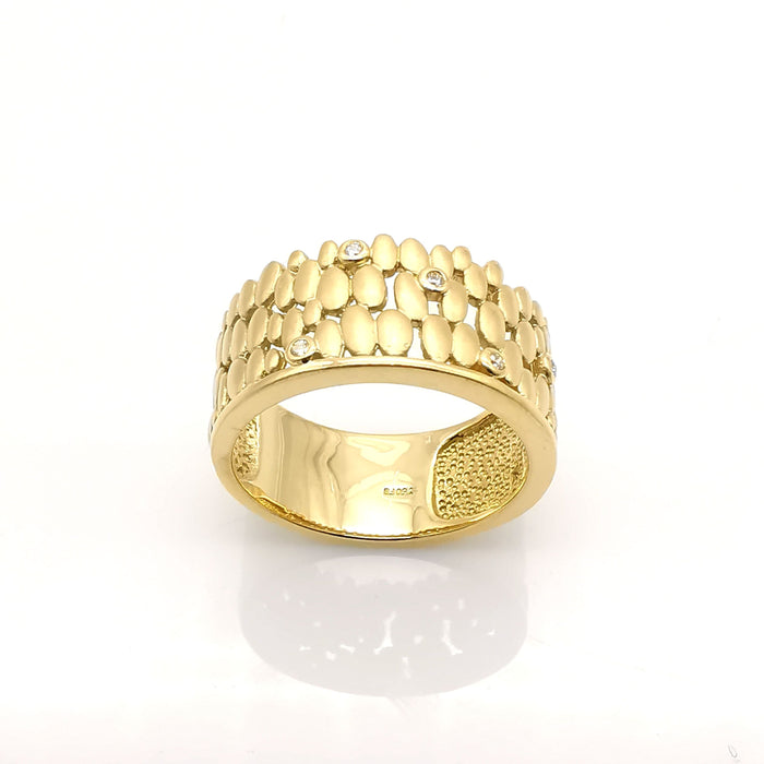 Bague en or jaune diamants