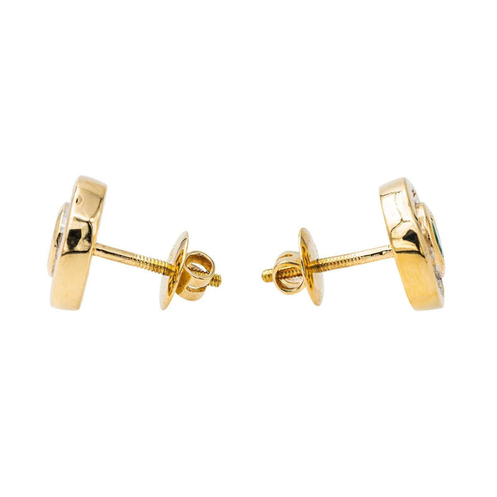 Boucles d'oreilles Boucles d'oreilles Puces Or jaune Emeraude, Diamant 58 Facettes 3792680RV