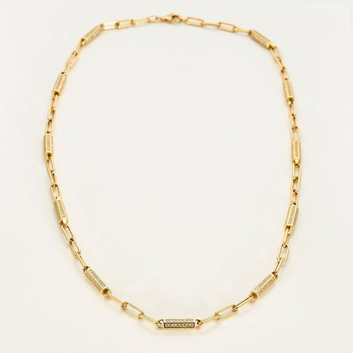 Collier Collier maille alternée en or jaune 58 Facettes LP839