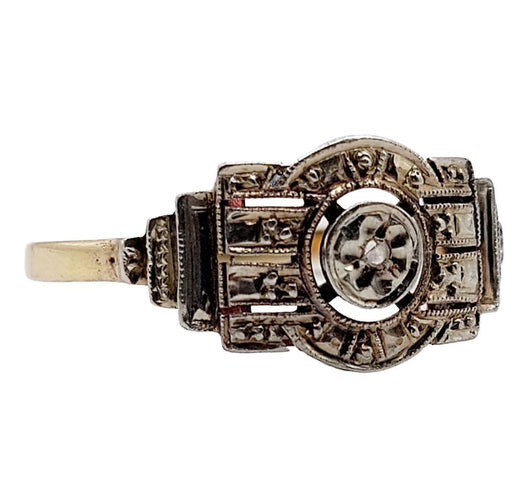 Bague 55 Bague art déco or jaune et diamant 58 Facettes A05705