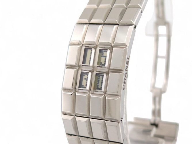 Montre montre CHANEL chocolat 24mm acier palladie digital quartz  lady 58 Facettes 271266
