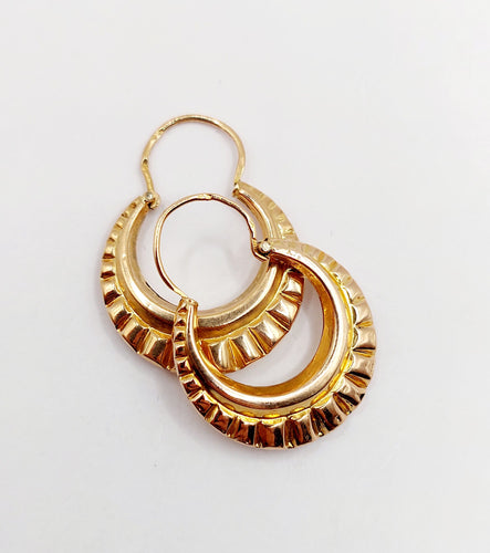 Boucles d'oreilles Créoles style Art Déco or rose 58 Facettes A06260