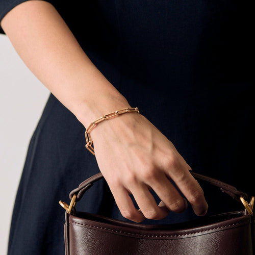 Bracelet en or jaune, maille forçat